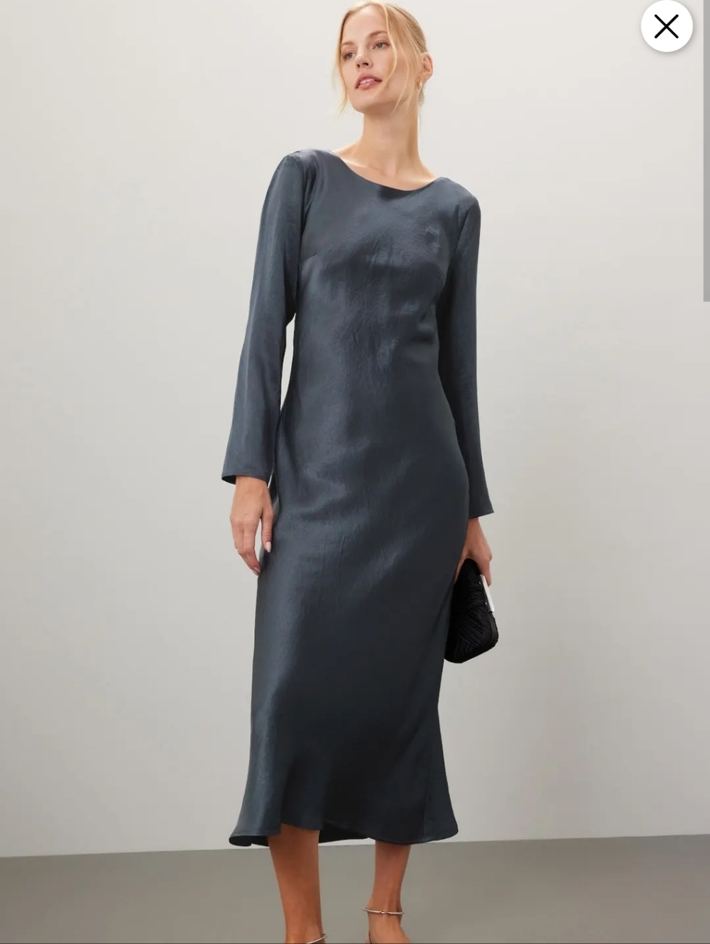 THIRD FORM SATIN Crush Maxi Dress  grey color Size 4